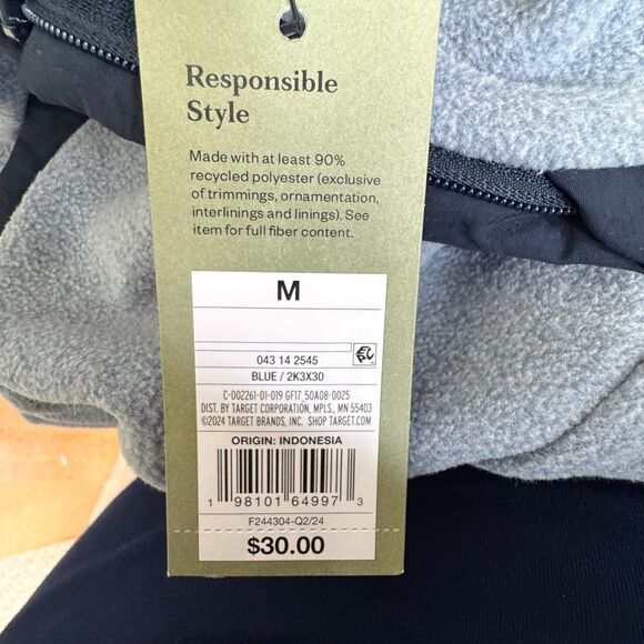 Goodfellow & Co Men’s Half-Zip Fleece Pullover Sweatshirt Blue Size M - Picture 5 of 6